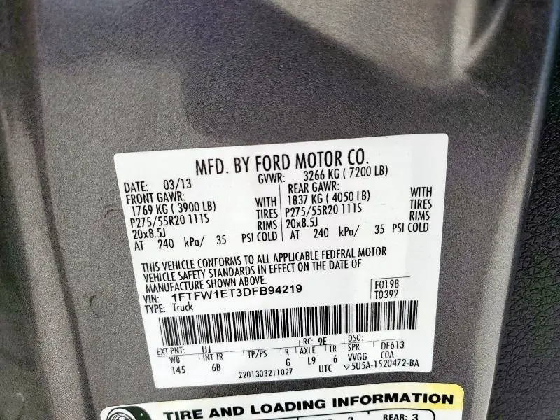 2013 FORD F150 SUPERCREW  