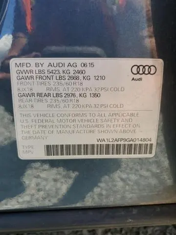 2016 AUDI Q5 PREMIUM PLUS  