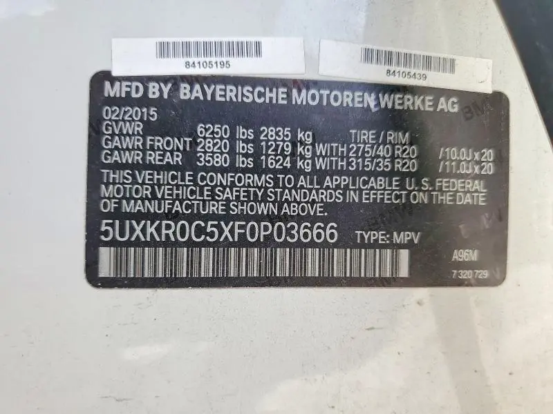2015 BMW X5 XDRIVE35I  