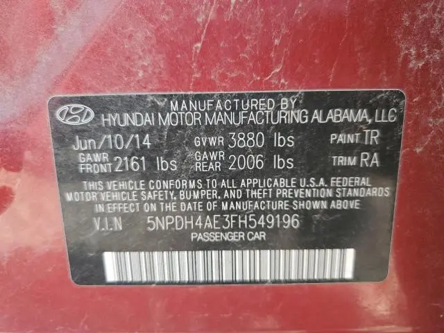 2015 HYUNDAI ELANTRA SE  