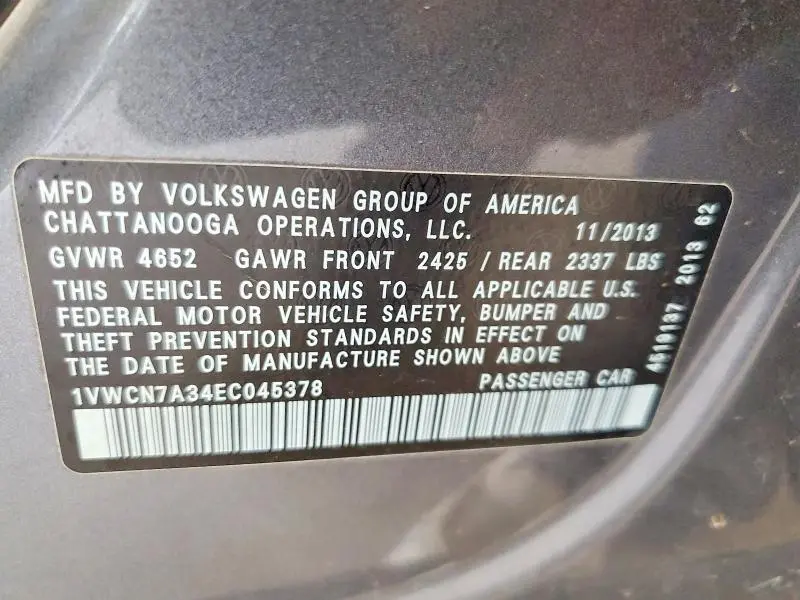 2014 VOLKSWAGEN PASSAT SEL  