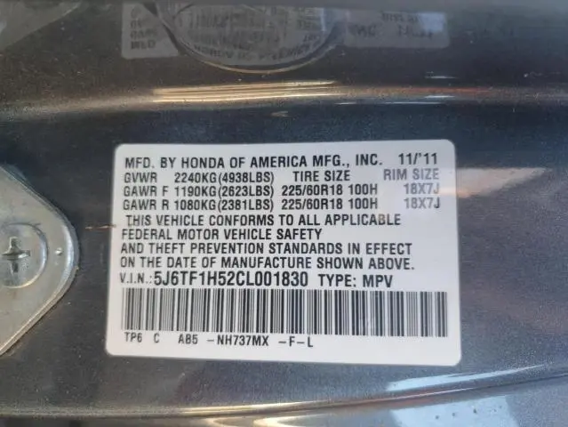 2012 HONDA CROSSTOUR EXL  