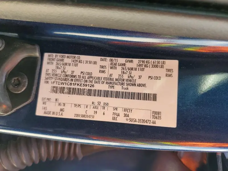 2015 FORD F150 SUPERCREW  