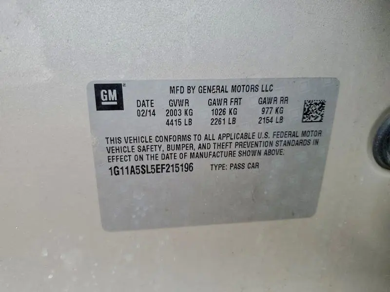 2014 CHEVROLET MALIBU LS  