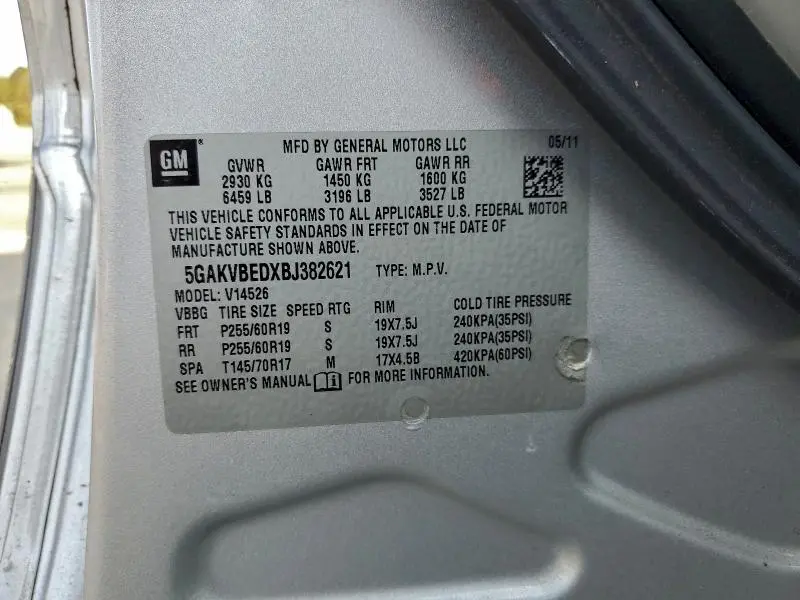 2011 BUICK ENCLAVE CXL  