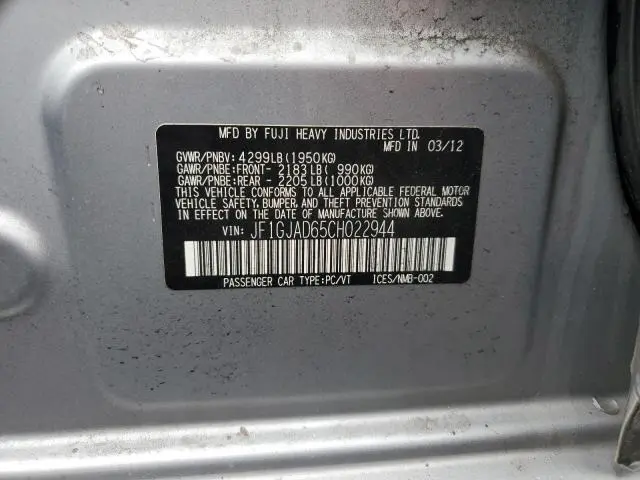 2012 SUBARU IMPREZA PREMIUM  