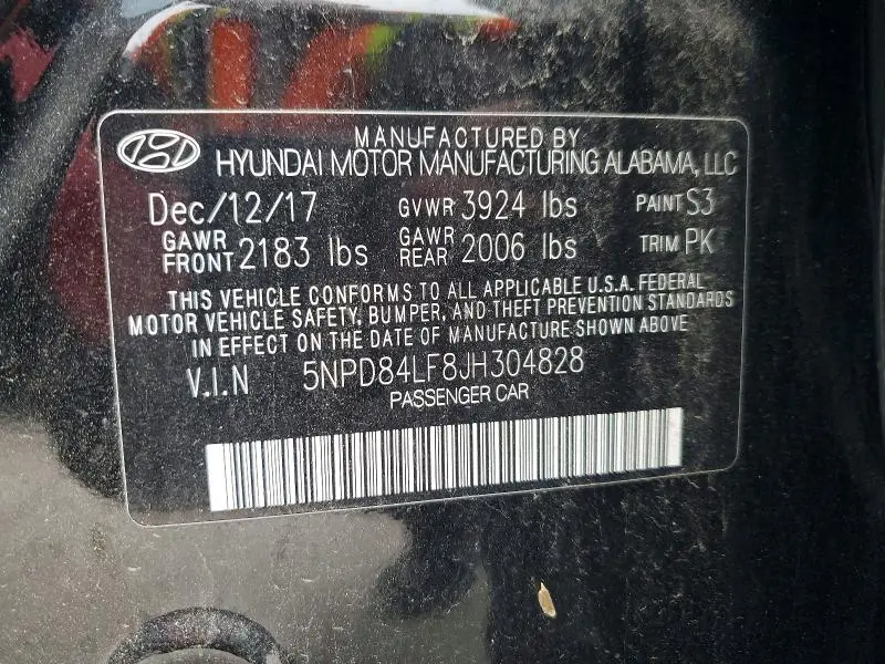 2018 HYUNDAI ELANTRA SEL  