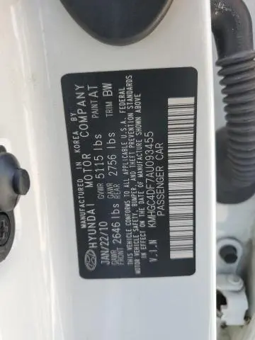 2010 HYUNDAI GENESIS 4.6L  