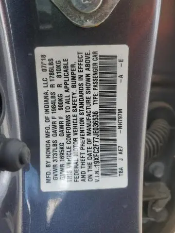 2018 HONDA CIVIC EX  