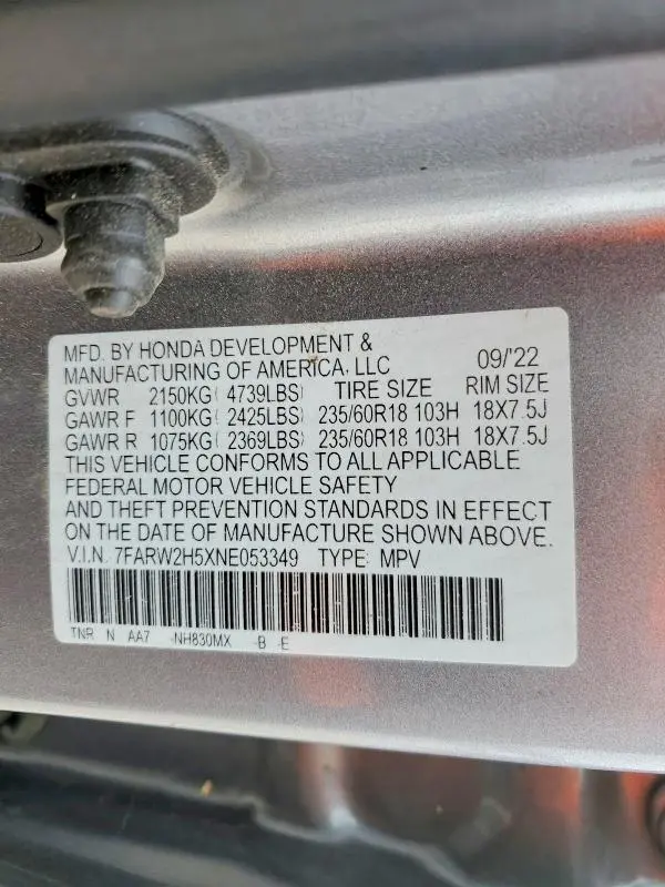 2022 HONDA CR-V EX  