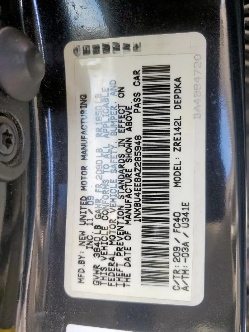 2010 TOYOTA COROLLA BASE  