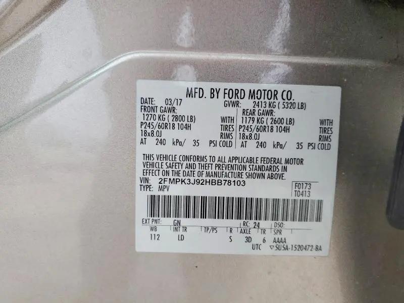 2017 FORD EDGE SEL  