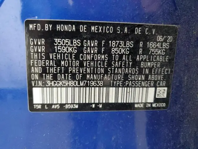 2020 HONDA FIT EX  