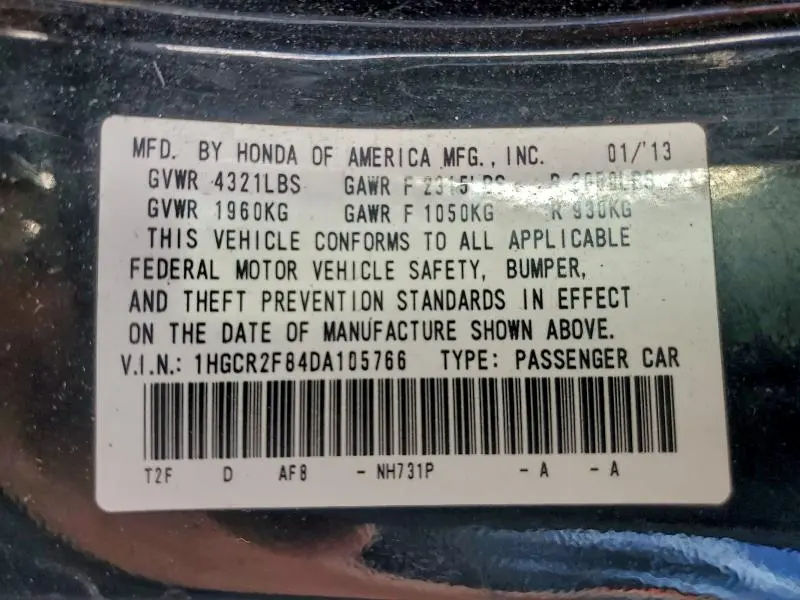 2013 HONDA ACCORD EXL  