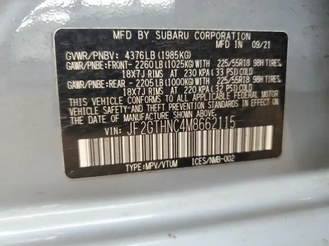 2021 SUBARU CROSSTREK LIMITED  