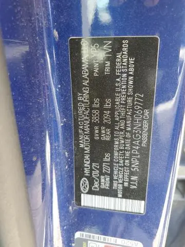 2022 HYUNDAI ELANTRA LIMITED  