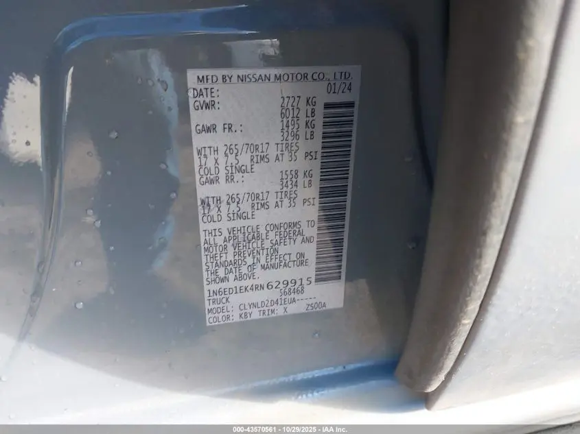 2024 NISSAN FRONTIER PRO-4X 4X4