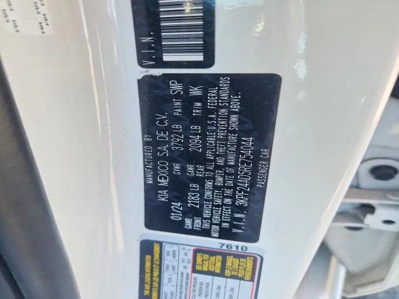 2024 KIA FORTE LXS  
