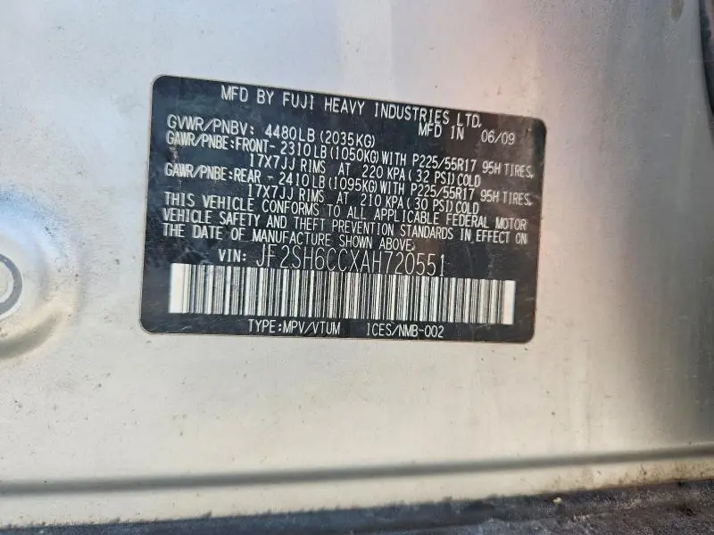 2010 SUBARU FORESTER 2.5X PREMIUM  