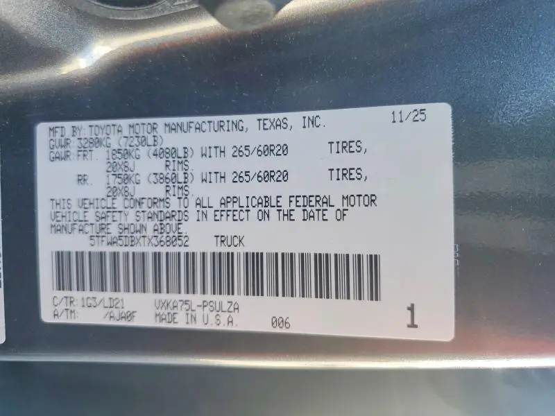 2026 TOYOTA TUNDRA LIMITED  
