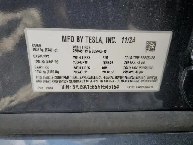 2024 TESLA MODEL S   