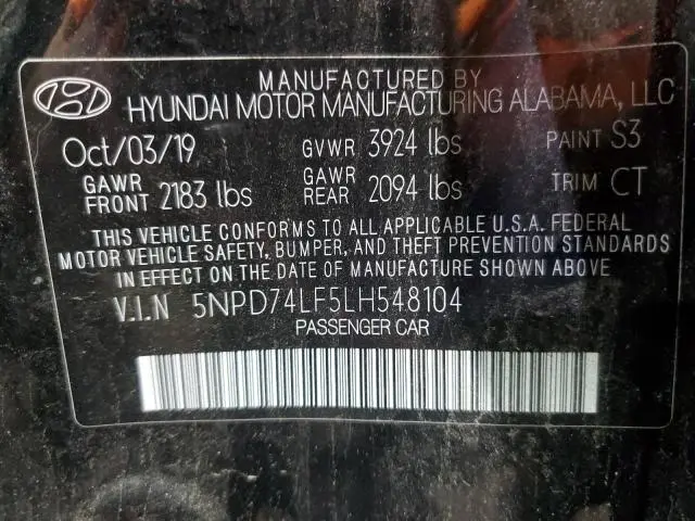 2020 HYUNDAI ELANTRA SE  