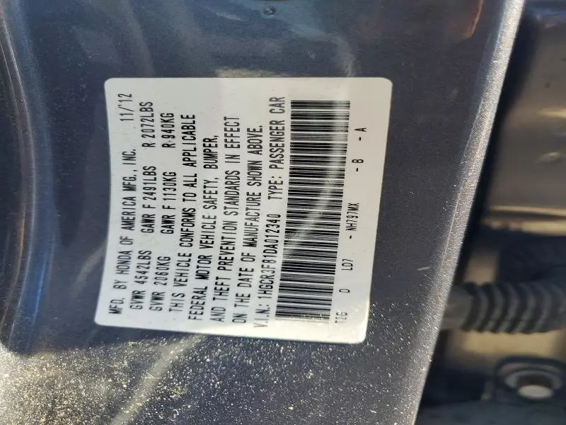 2013 HONDA ACCORD EXL  