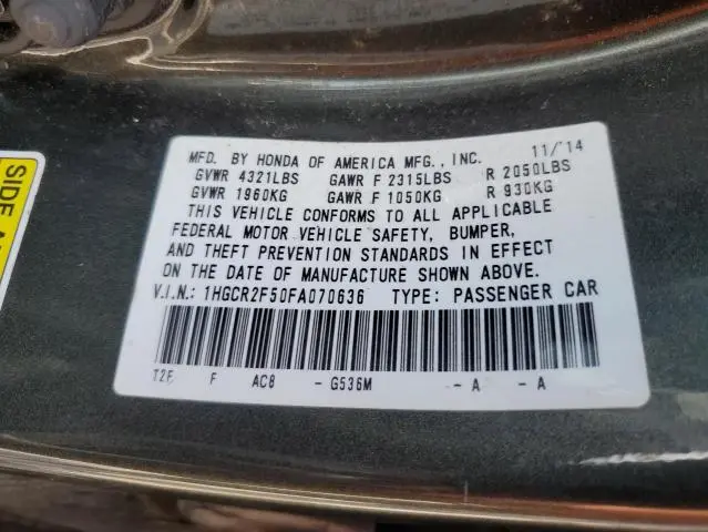 2015 HONDA ACCORD SPORT  