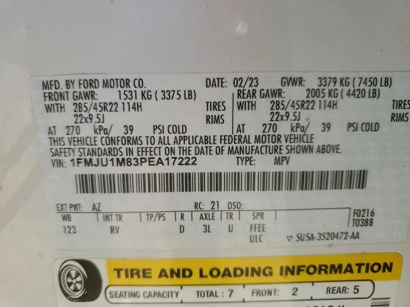 2023 FORD EXPEDITION PLATINUM  