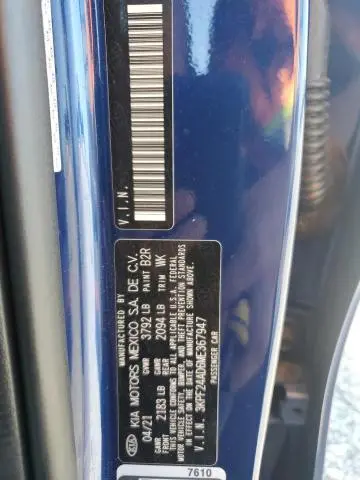 2021 KIA FORTE FE