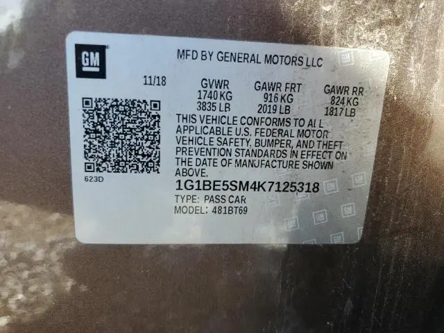 2019 CHEVROLET CRUZE LT