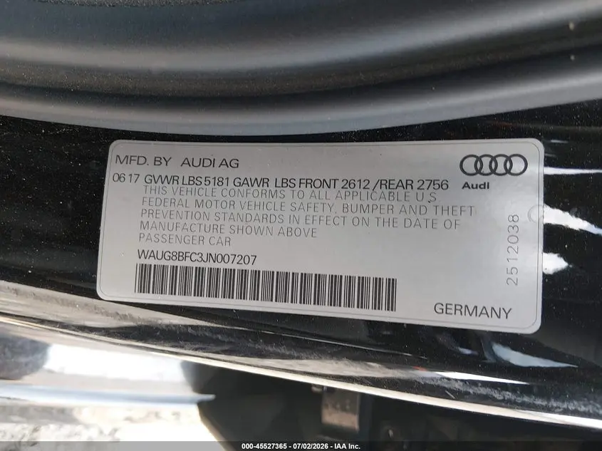2018 AUDI A6 2.0T PREMIUM PLUS