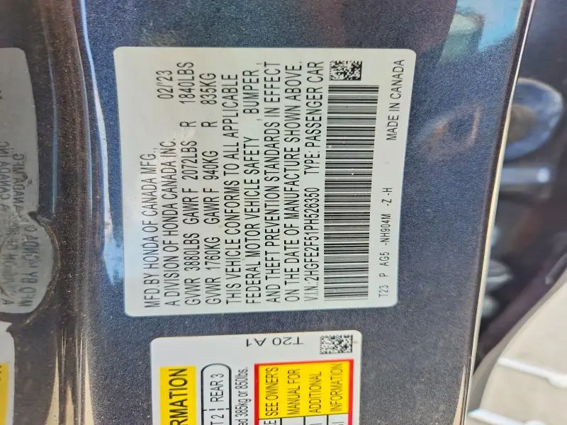 2023 HONDA CIVIC SPORT  