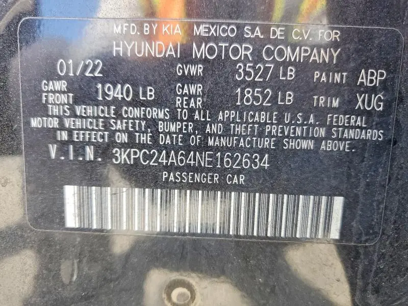 2022 HYUNDAI ACCENT SEL  