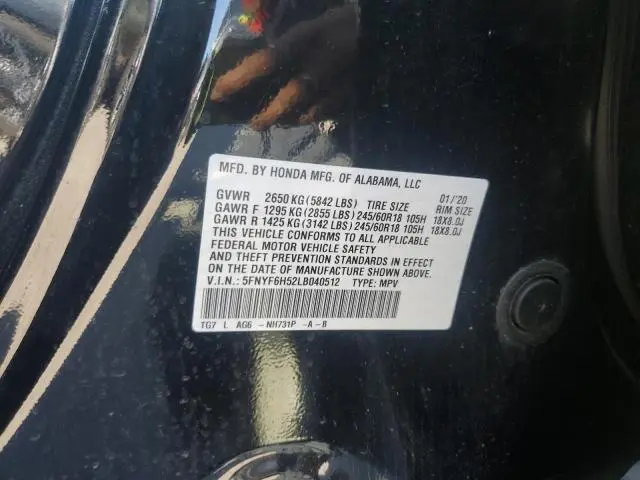 2020 HONDA PILOT EXL