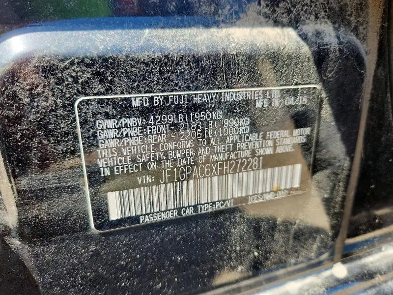 2015 SUBARU IMPREZA PREMIUM  