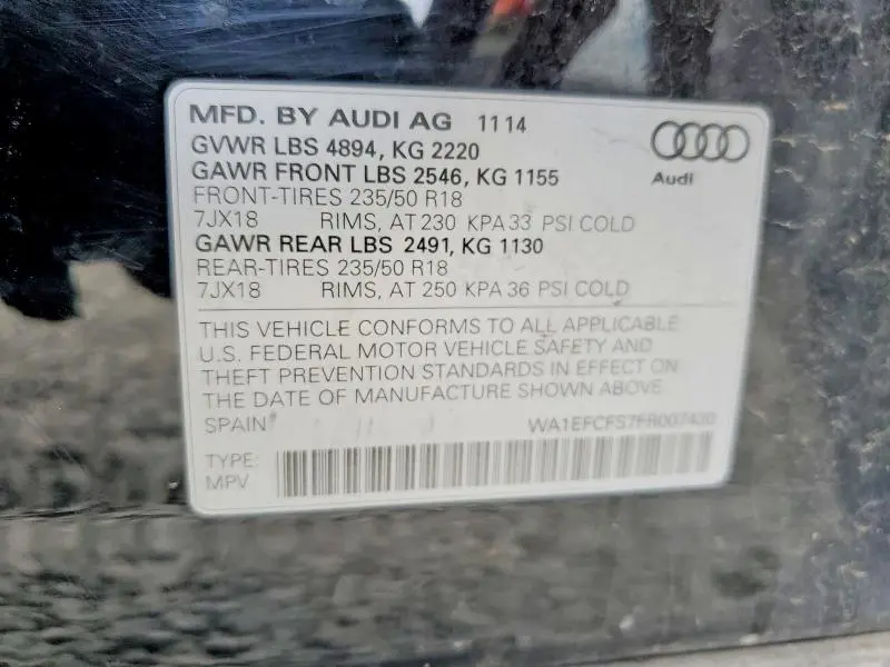 2015 AUDI Q3 PREMIUM PLUS  