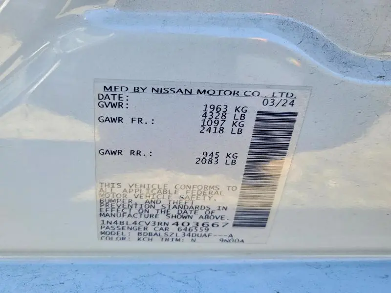 2024 NISSAN ALTIMA SR  