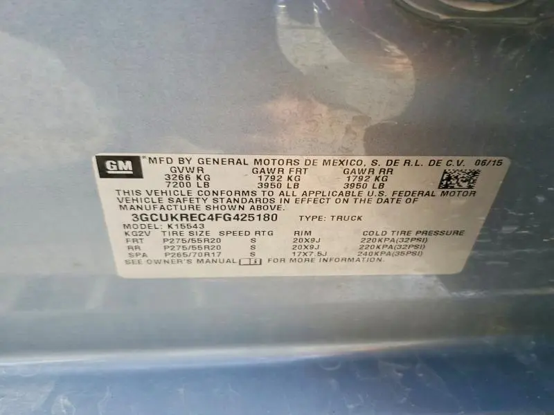 2015 CHEVROLET SILVERADO K1500 LT  