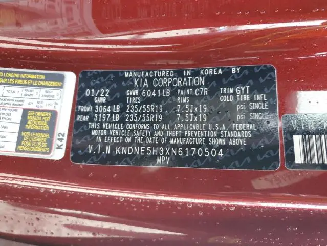 2022 KIA CARNIVAL SX PRESTIGE