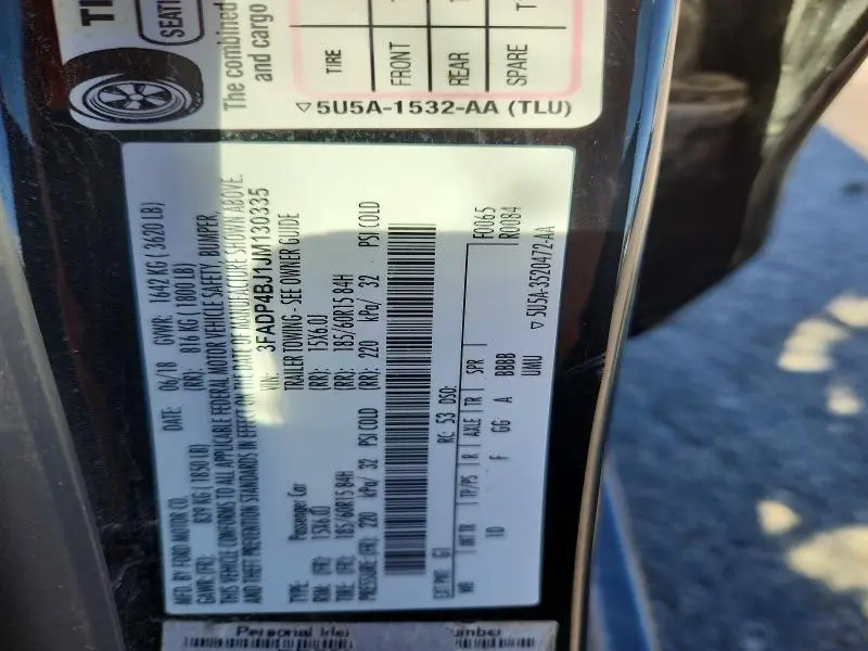 2018 FORD FIESTA SE  