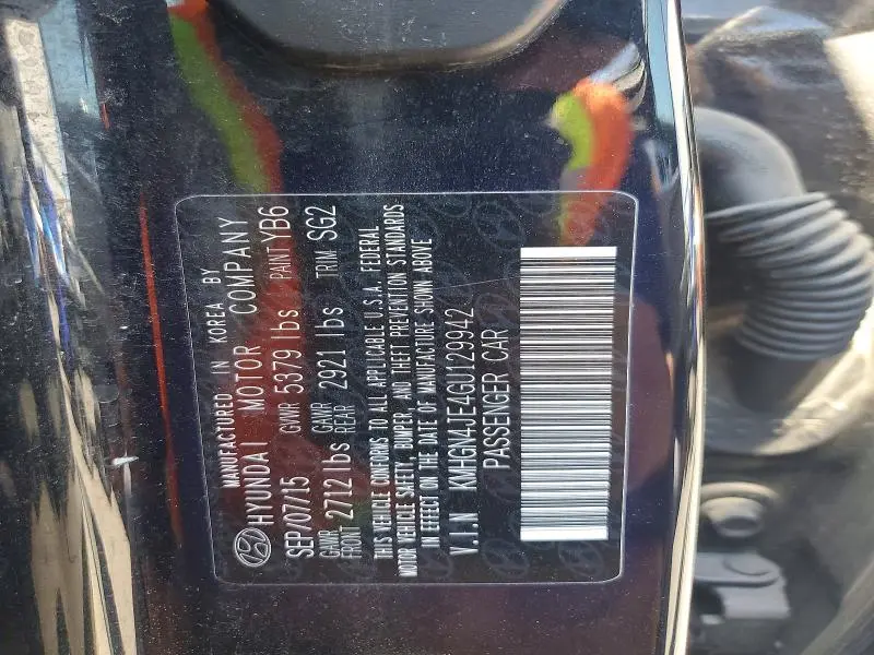 2016 HYUNDAI GENESIS 3.8L  