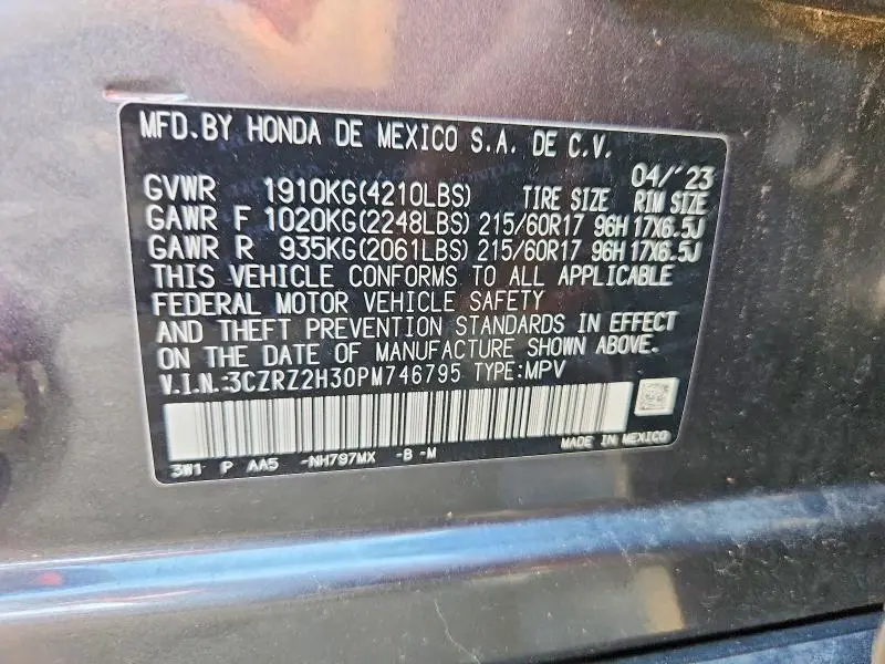 2023 HONDA HR-V LX  