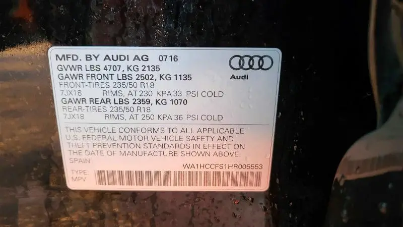 2017 AUDI Q3 PREMIUM PLUS  