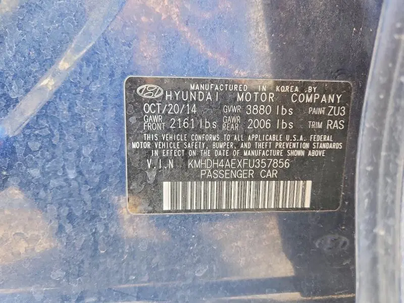 2015 HYUNDAI ELANTRA SE  