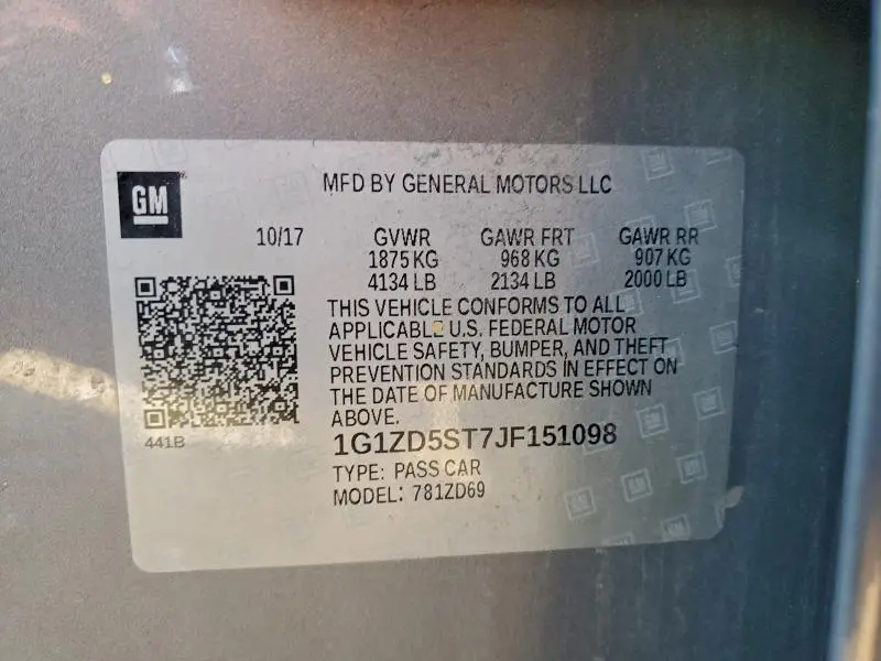 2018 CHEVROLET MALIBU LT  