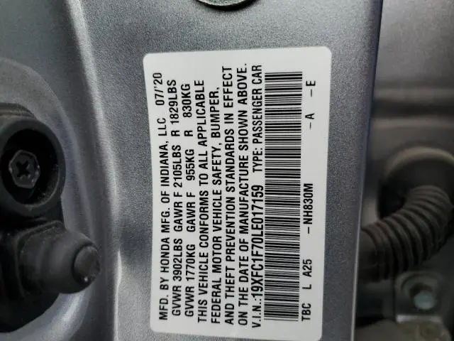 2020 HONDA CIVIC EXL  