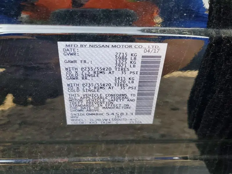 2017 INFINITI QX60 BASE  