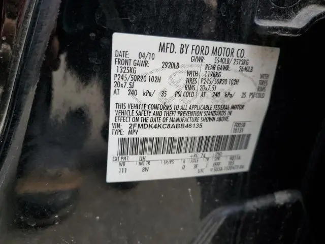 2010 FORD EDGE LIMITED  