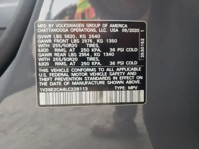 2020 VOLKSWAGEN ATLAS CROSS SPORT SE  